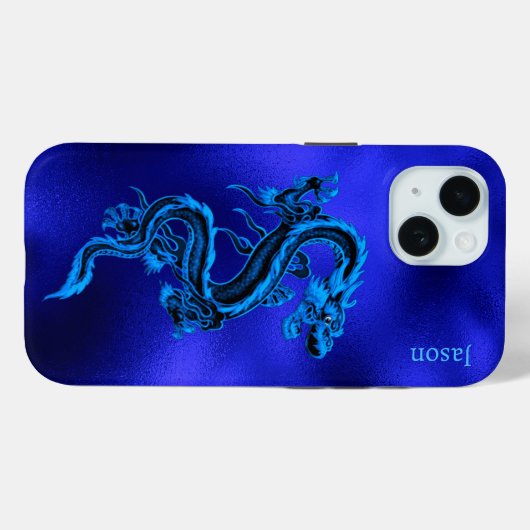 Blue Dragon Personalisiert Case-Mate iPhone Hülle (Rückseite (Horizontal))