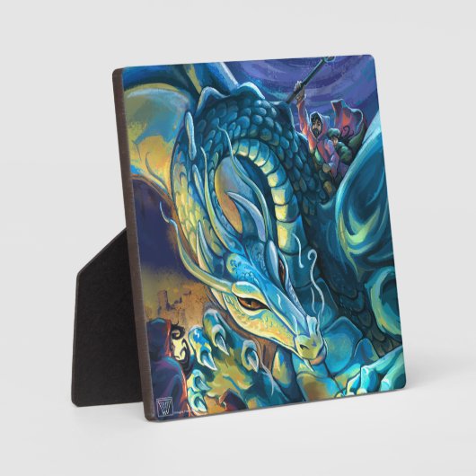 Blue Dragon Rider Fotoplatte (Vorderseite)