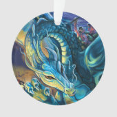 Blue Dragon Rider Ornament (Vorderseite)
