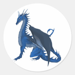 Blue Dragon Runder Aufkleber