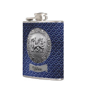 Blue Dragon Scale Metal Look Flachmann (Links)
