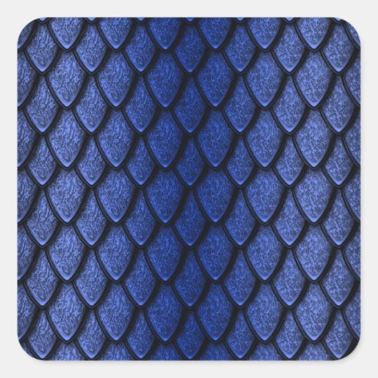 Blue Dragon Scales Quadratischer Aufkleber (Vorderseite)