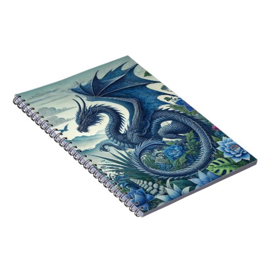 Blue Dragon Spiral Notebook | Fantasy-gepriesen Notizblock (Rechte Seite)