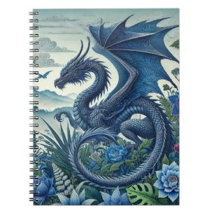 Blue Dragon Spiral Notebook Fantasy-gepriesen Notizblock