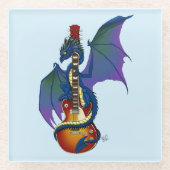 Blue Dragon Sunburst Gitarre Glasuntersetzer (Vorderseite)