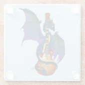 Blue Dragon Sunburst Gitarre Glasuntersetzer (Rückseite)