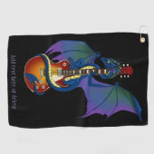 Blue Dragon Sunburst Gitarre Golfhandtuch (Horizontal)