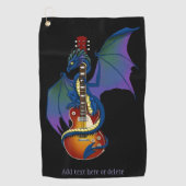 Blue Dragon Sunburst Gitarre Golfhandtuch (Vorderseite)