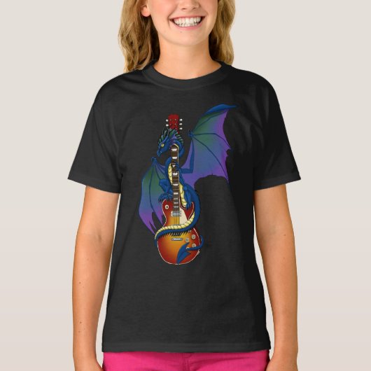Blue Dragon Sunburst Gitarre T-Shirt (Vorderseite)