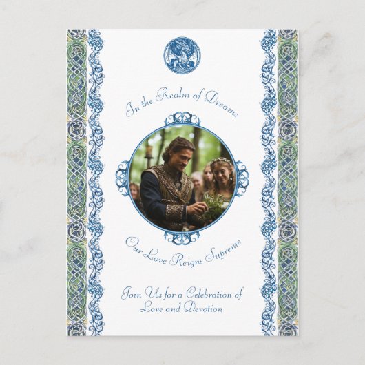 Blue Dragon UAWG Celtic Wedding Einladung Postkarte (Vorderseite)