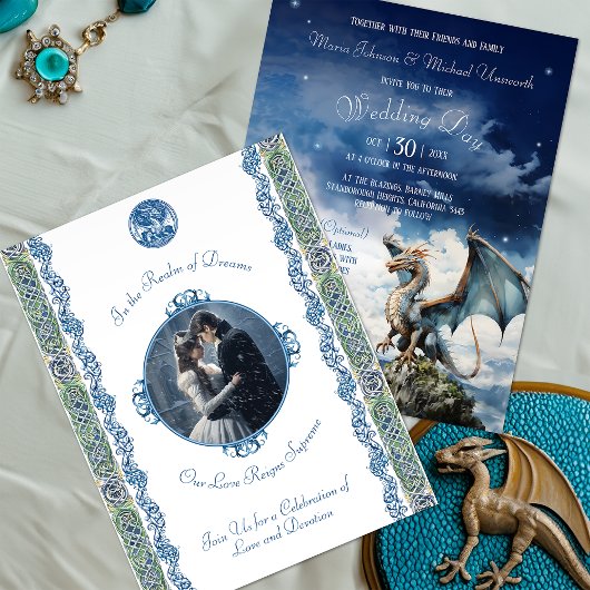 Blue Dragon UAWG Celtic Wedding Einladung Postkarte