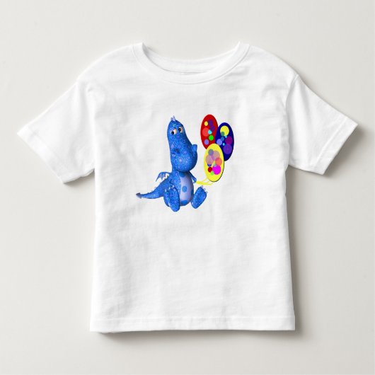 Blue Dragon und Balloons Niedlich Kleinkind T-shirt (Vorderseite)