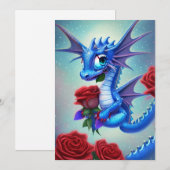 Blue Dragon Valentine Feiertagskarte (Vorne/Hinten)