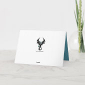 Blue Dragon Vs Dinosaur Geburtstag Karte (Rückseite)