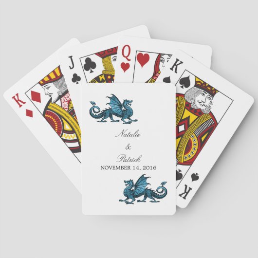 Blue Dragon Wedding Cards Spielkarten (Rückseite)