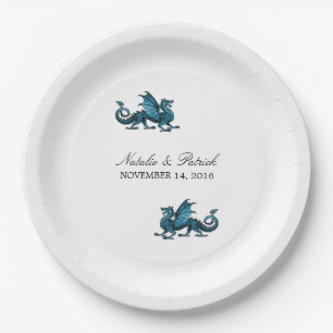 Blue Dragon Wedding Paper Teller
