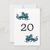 Blue Dragon Wedding Table Card Einladung (Rückseite)