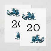 Blue Dragon Wedding Table Card Einladung (Vorne/Hinten)