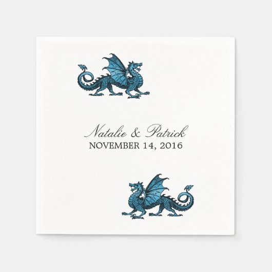 Blue Dragon Wedpaper Napkins Serviette (Vorderseite)