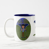 Blue Dragon Winged Musical Boy Fee Zweifarbige Tasse (Links)