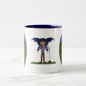 Blue Dragon Winged Musical Boy Fee Zweifarbige Tasse (Mittel)
