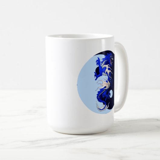 Blue Dragon YinYang Kaffee Tasse (VorderseiteRechts)