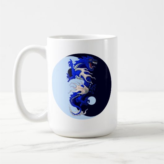 Blue Dragon YinYang Kaffee Tasse (Links)