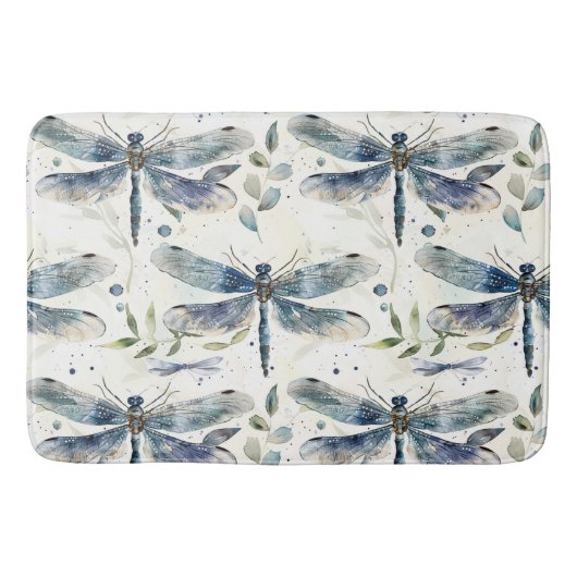 Blue Dragonflies Badematte (Vorderseite)