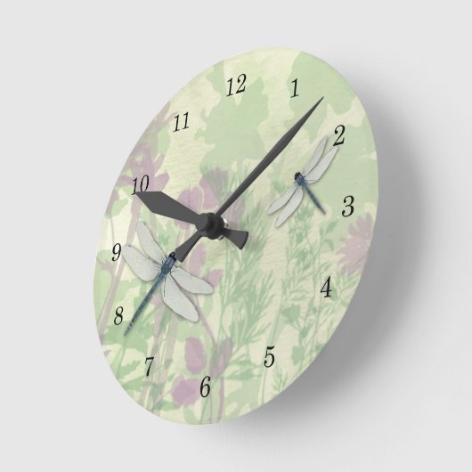 Blue Dragonflies Clock Runde Wanduhr (Winkel)