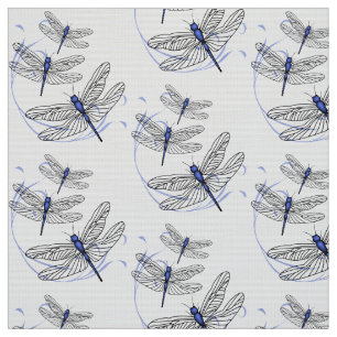 Blue Dragonflies Fabric Stoff