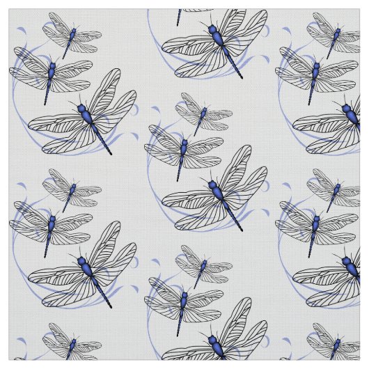 Blue Dragonflies Fabric Stoff (Muster)
