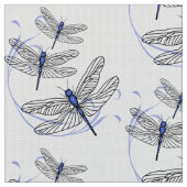 Blue Dragonflies Fabric Stoff (Nahaufnahme)