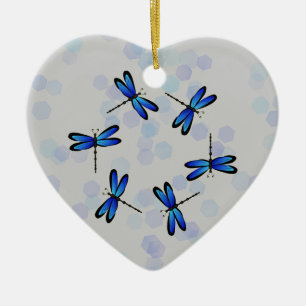 blue dragonflies keramikornament