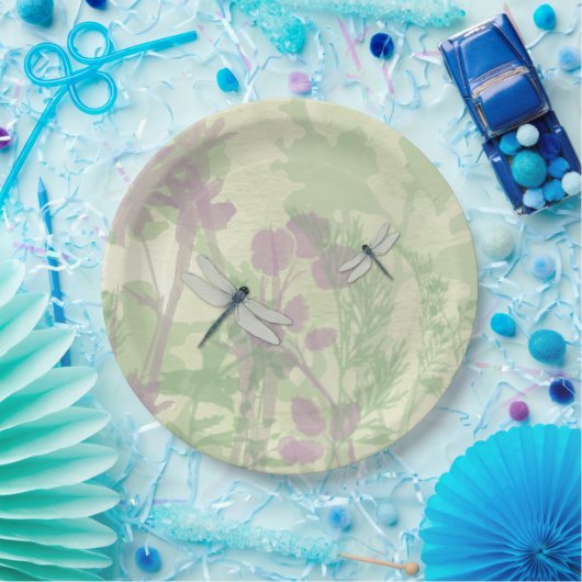 Blue Dragonflies Paper Plate Pappteller (Party)
