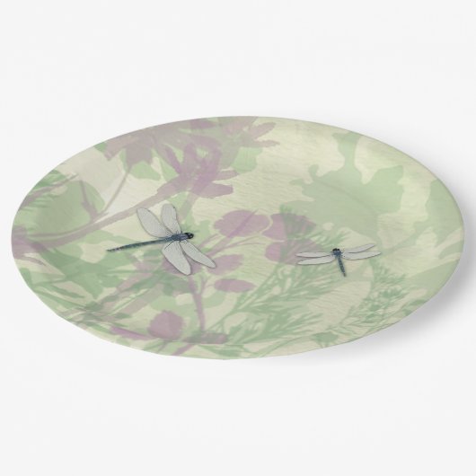 Blue Dragonflies Paper Plate Pappteller (Schrägansicht)