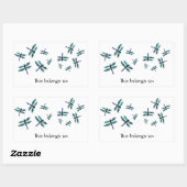 Blue Dragonfly Art tanzen Rechteckiger Aufkleber (Blatt)