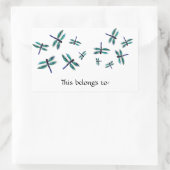Blue Dragonfly Art tanzen Rechteckiger Aufkleber (Tasche)