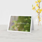 Blue Dragonfly auf Stem Portrait Karte (Gelbe Blume)