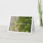 Blue Dragonfly auf Stem Portrait Karte (Vorderseite)