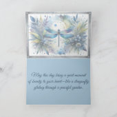 Blue Dragonfly Botanical Watercolor Karte (Innenseite)