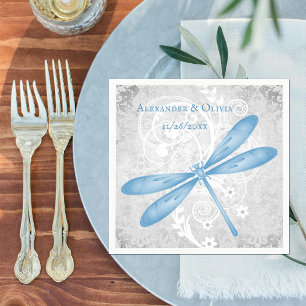 Blue Dragonfly Brautparty Napkin Serviette