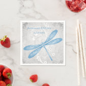 Blue Dragonfly Brautparty Napkin Serviette (Beispiel)