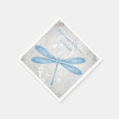 Blue Dragonfly Brautparty Napkin Serviette (Ecke)