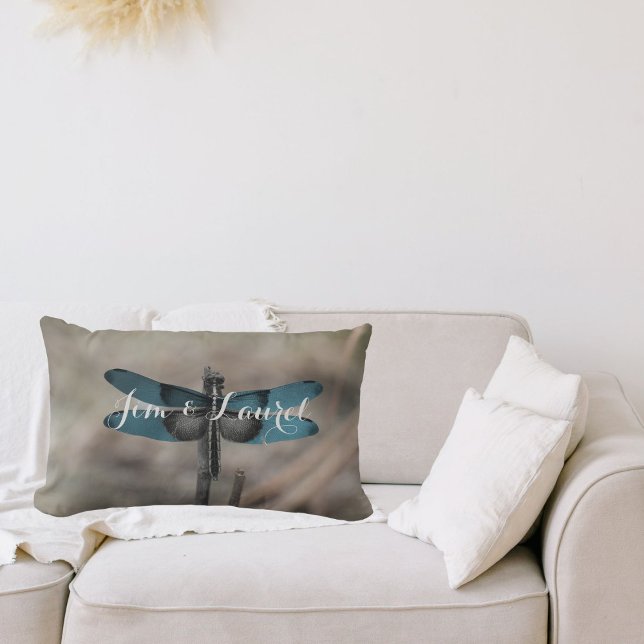 Blue Dragonfly Custom Throw Kissen (accents with special memories)