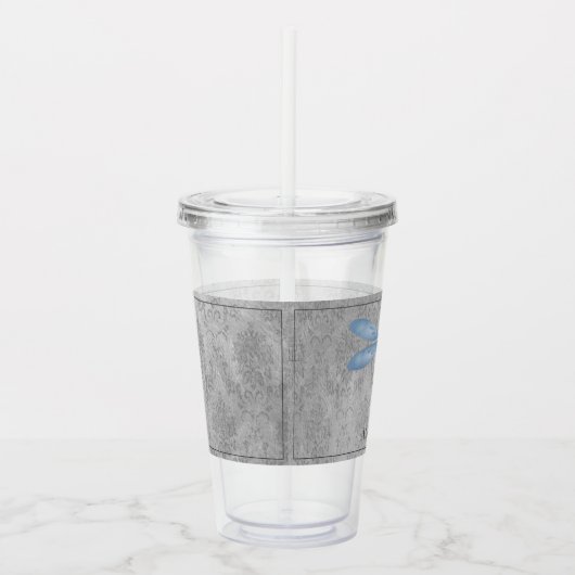 Blue Dragonfly Damask Acryltrinkbecher (Rechts)