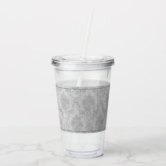 Blue Dragonfly Damask Acryltrinkbecher (Rückseite)