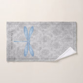 Blue Dragonfly Damask Badhandtuch Set (Handtuch)