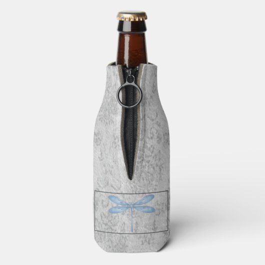 Blue Dragonfly Damask Flaschenkühler (Flasche Rückseite)