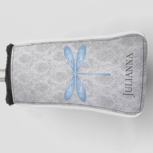 Blue Dragonfly Damask Golf Headcover (Vorderseite)