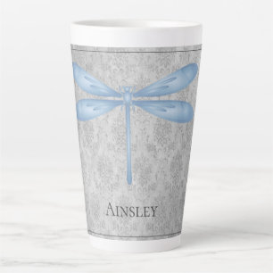 Blue Dragonfly Damask Milchtasse